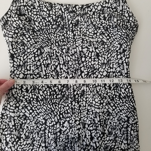 Cache Black/White Speckled Print Sleeveless Stretchy Midi Dress Size 6 - Picture 8 of 12